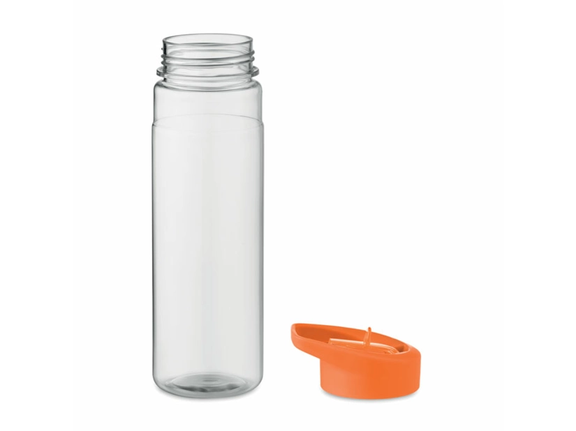 Bidon RPET 650 ml z logo, pomarańczowy, pokrywka flip-top