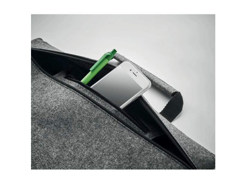 Szara torba na laptop 15" z filcu