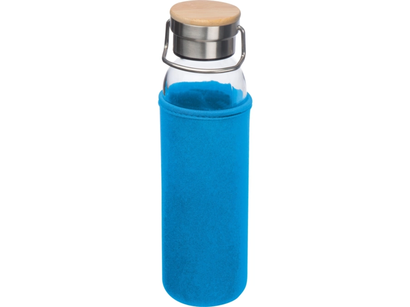 Szklana butelka w błekitnym etui 600ml