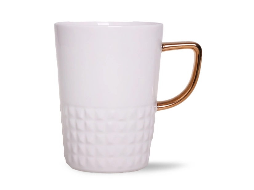 Kubek z dyamentowym wzorem 350 ml, biały