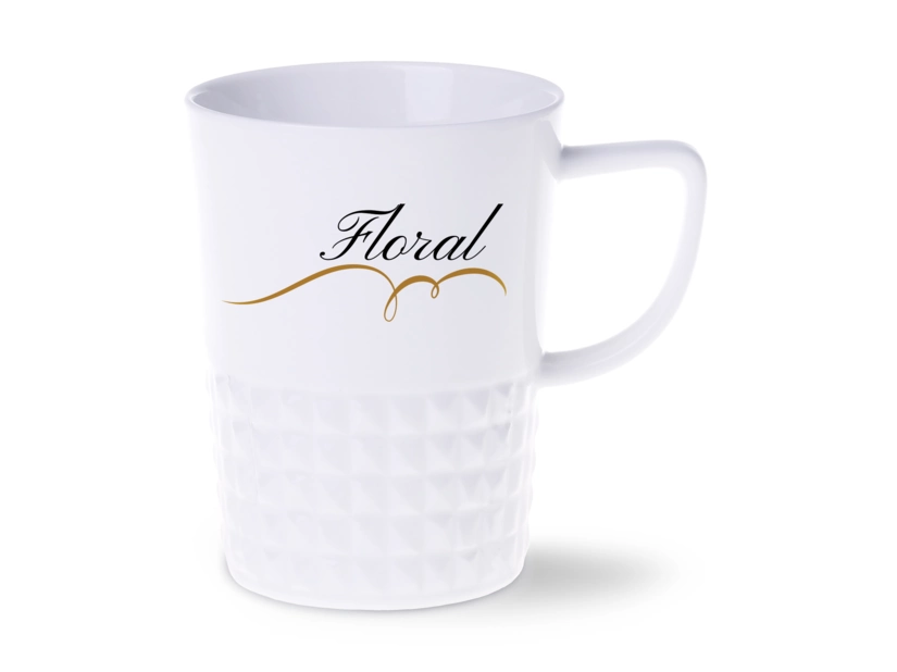 Kubek z dyamentowym wzorem 350 ml, biały