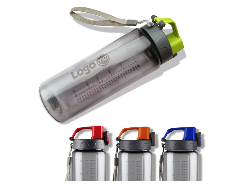 Bidon Feelsogood 600 ml, z nadrukiem logo, zielony/szary 