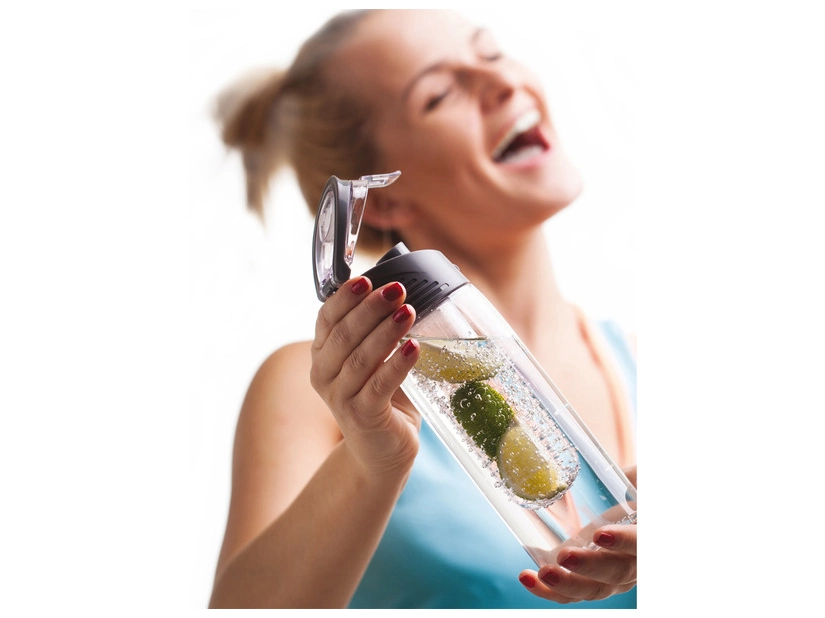 Bidon Sportowy Mint 700 ml, szary/transparentny