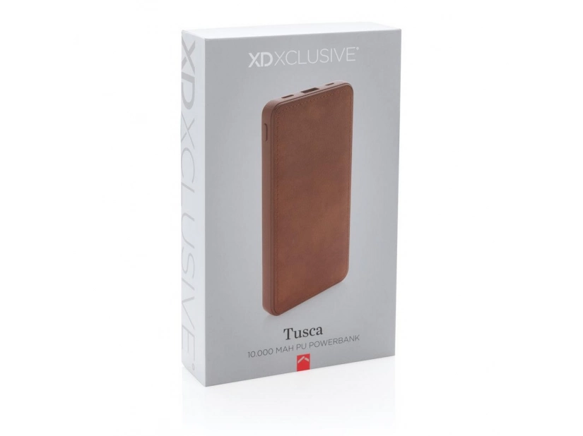 Bezprzewodowy elegancki power bank w obudowie ze skóry ekologicznej 