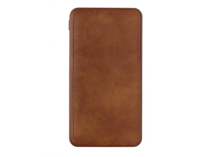 Bezprzewodowy elegancki power bank w obudowie ze skóry ekologicznej 