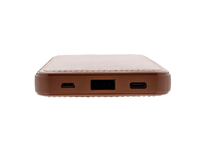 Bezprzewodowy elegancki power bank w obudowie ze skóry ekologicznej 