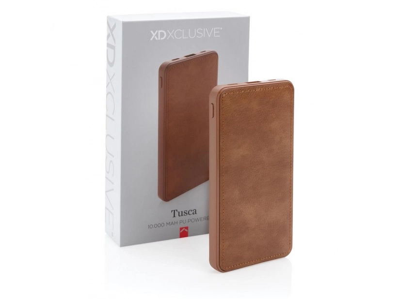 Bezprzewodowy elegancki power bank w obudowie ze skóry ekologicznej 