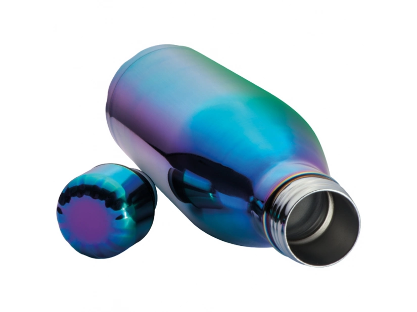 Tęczowy bidon stalowy 800 ml z logo – efekt rainbow
