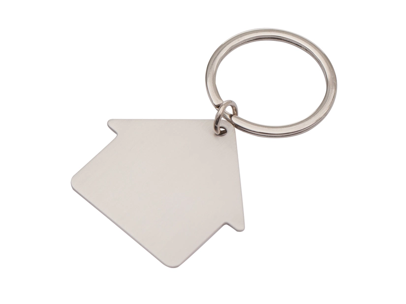 Brelok metalowy Mi Casa srebrny z grawerem logo