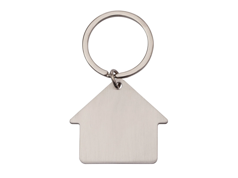 Brelok metalowy Mi Casa srebrny z grawerem logo