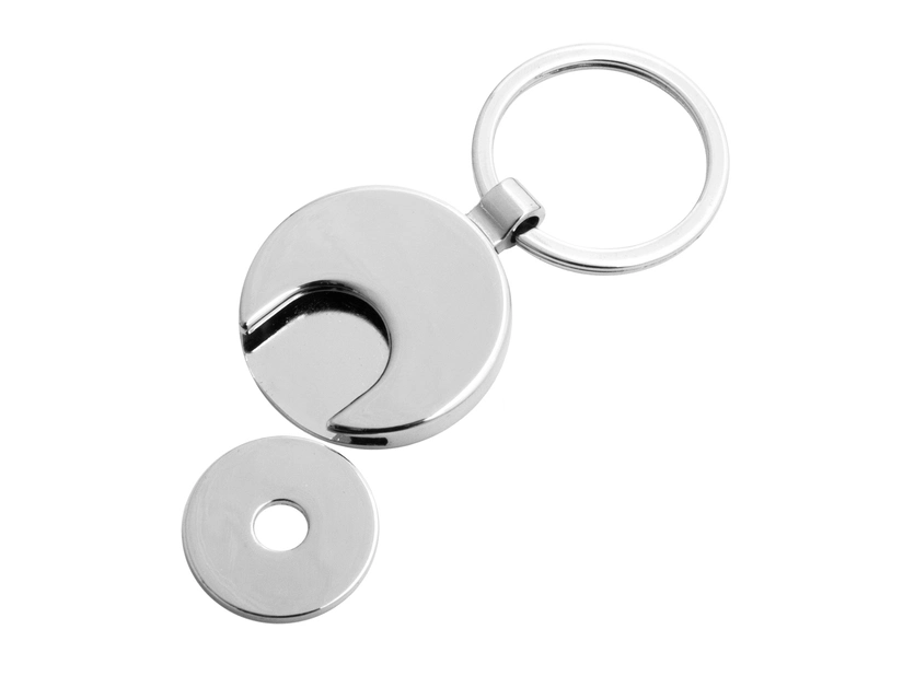 Czarny brelok metalowy z żetonem Shopping Spree