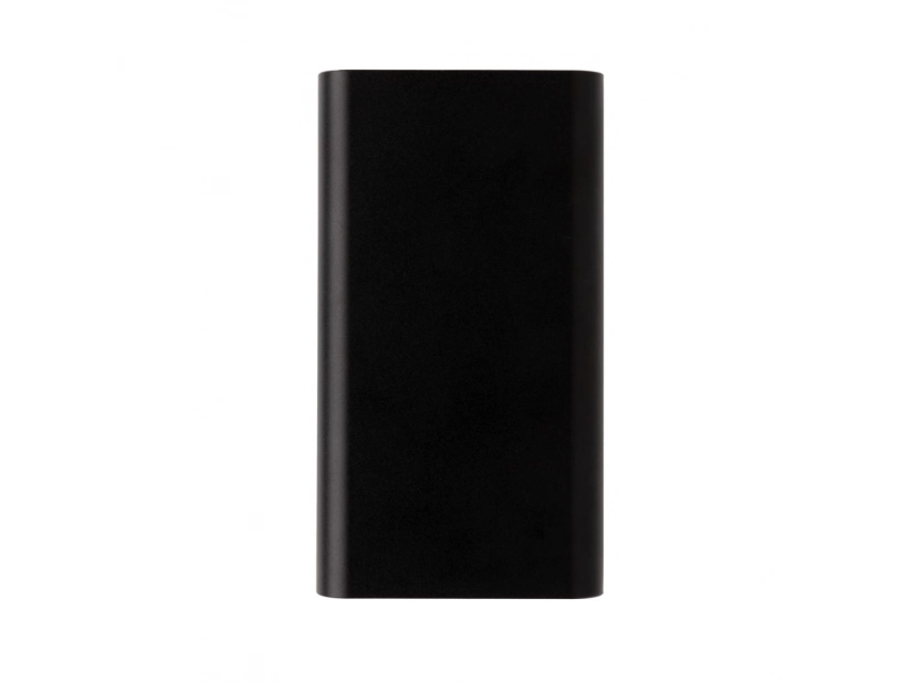 Czarny powerbank bezprzewodowy @ 10000mAh z logo – aluminium