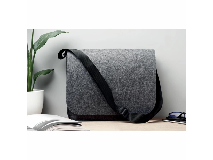 Filcowa torba listonoszka na laptop, szary