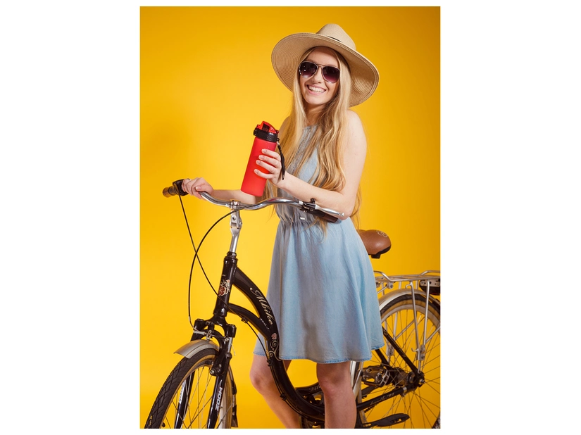 Bidon Whizzie, z nadrukiem, 600 ml, czerwony 