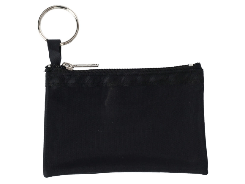 Czarne etui brelok do kluczy z nadrukiem logo, poliester 70D