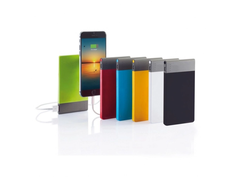 Czarno-szary power bank 4600 mAh z logo firmy LED ABS