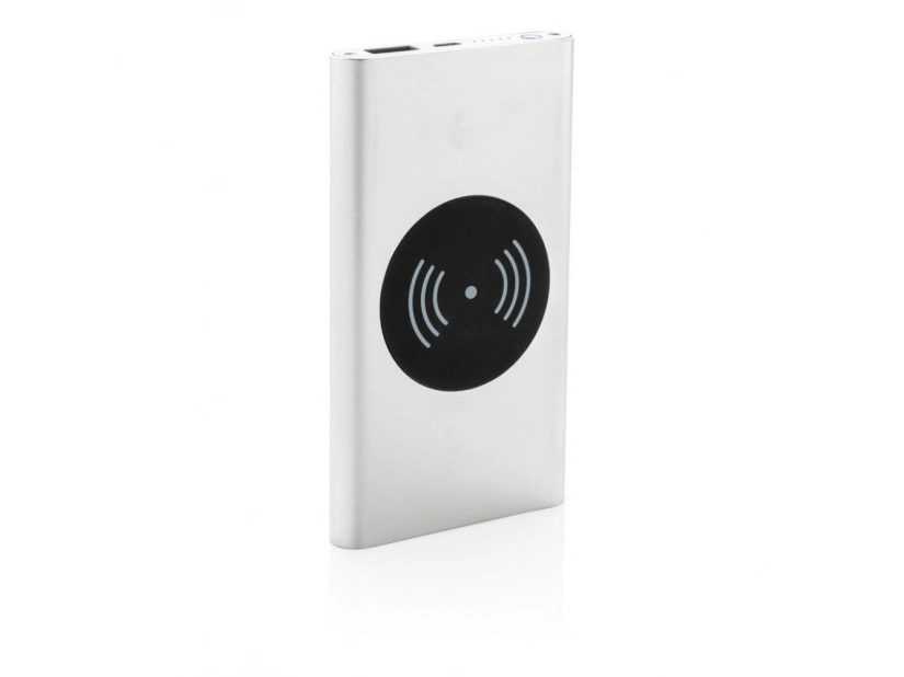 Metalowy bezprzewodowy power bank 4000mAh do graweru logo