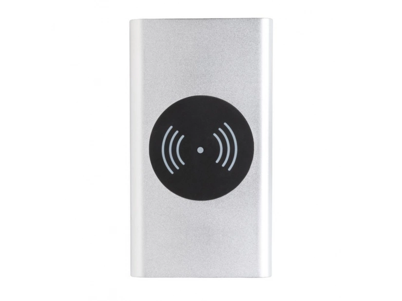 Metalowy bezprzewodowy power bank 4000mAh do graweru logo