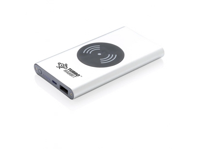 Metalowy bezprzewodowy power bank 4000mAh do graweru logo