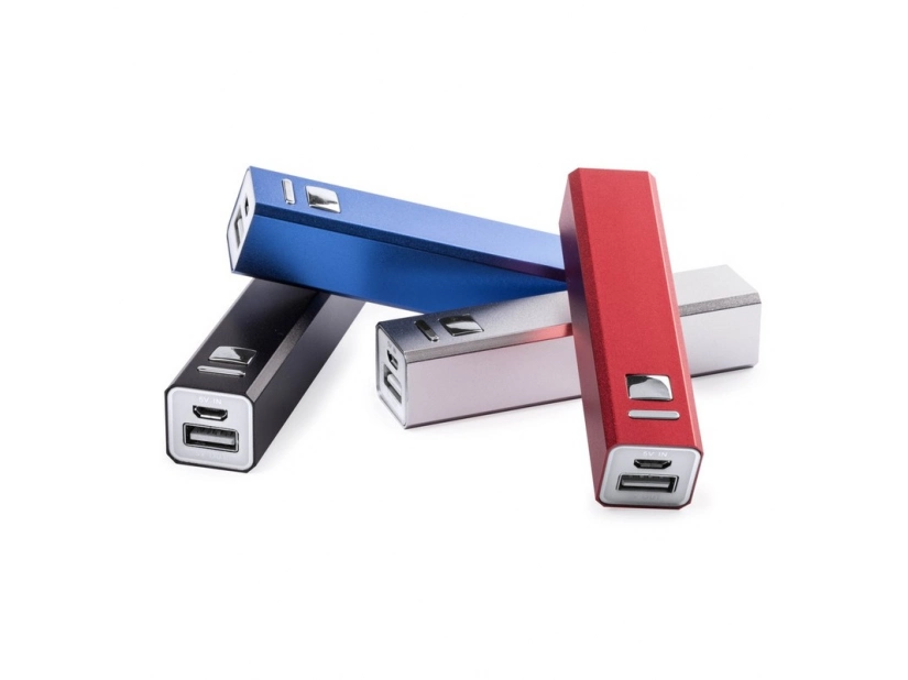 Najtańszy power bank reklamowy z możliwością graweru logo, 2200 mAh - czarny kolor