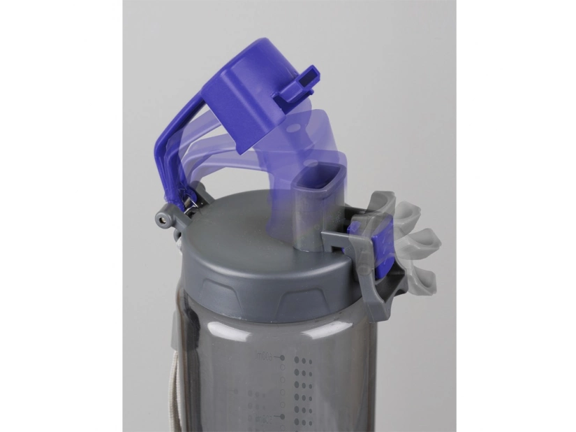 Bidon Feelsogood 600 ml, z nadrukiem logo, niebieski/szary 