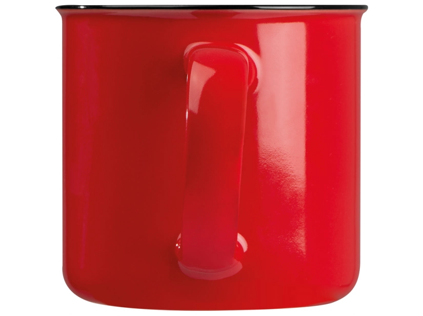 Czerwony kubek ceramiczny 350 ml w stylu retro