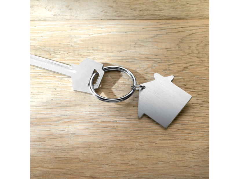 Metalowy brelok, kształt domu Heim