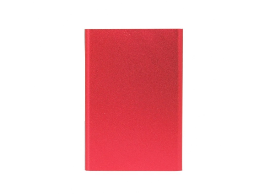 Czerwony power bank aluminiowy z grawerem logo 2200 mAh