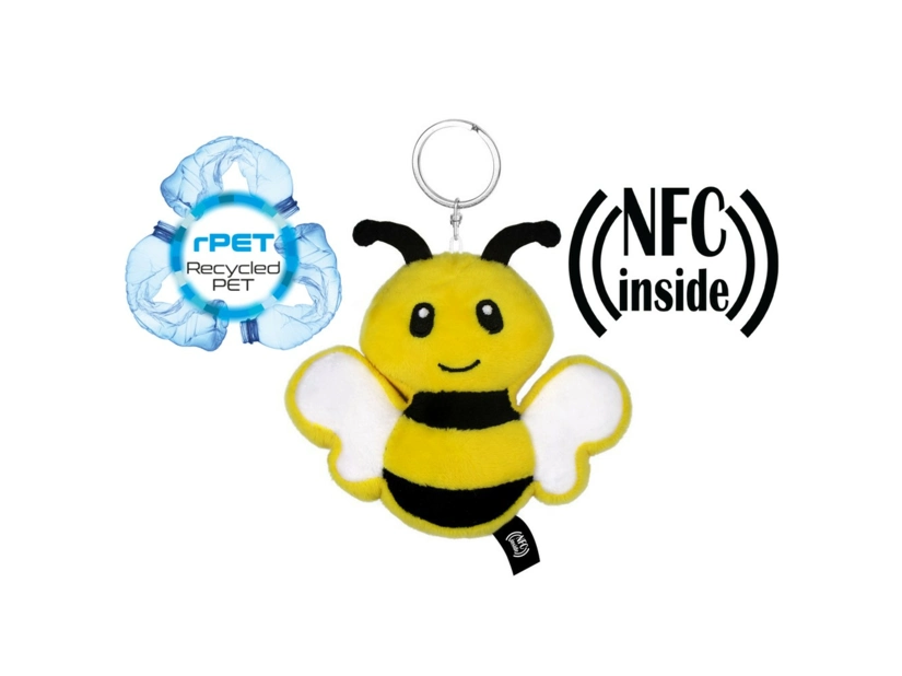 Brelok pszczoła pluszowa z chipem NFC