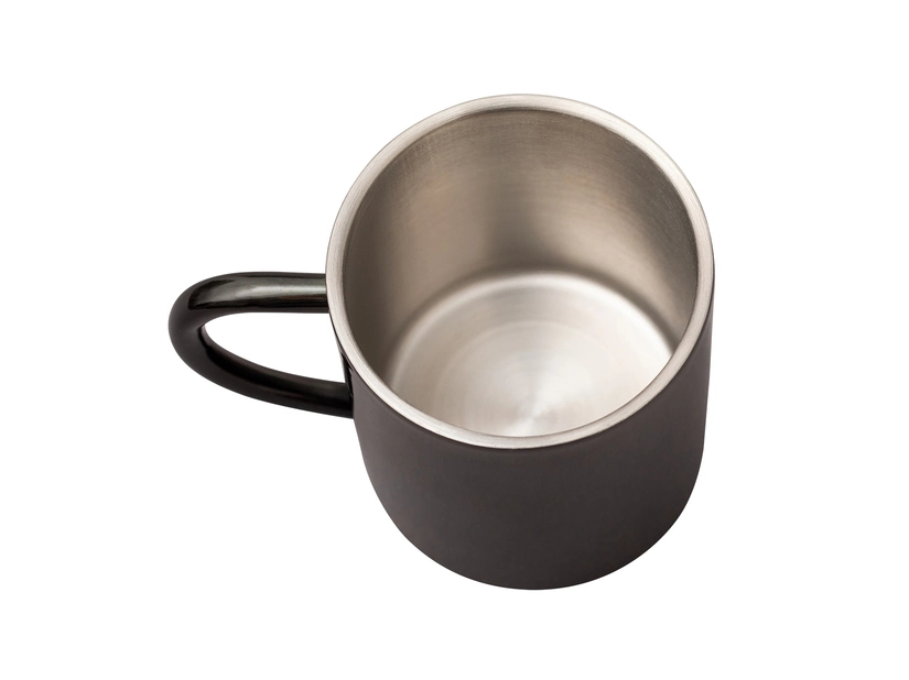 Czarny kubek metalowy Stalwart 240 ml z logo firmy