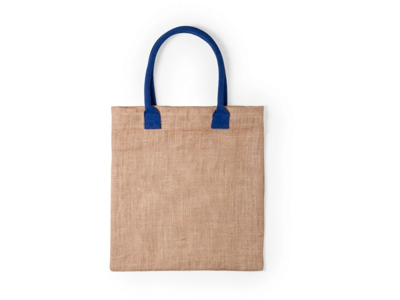 Torba z juty, bawełniane uchwyty, granatowy kolor
