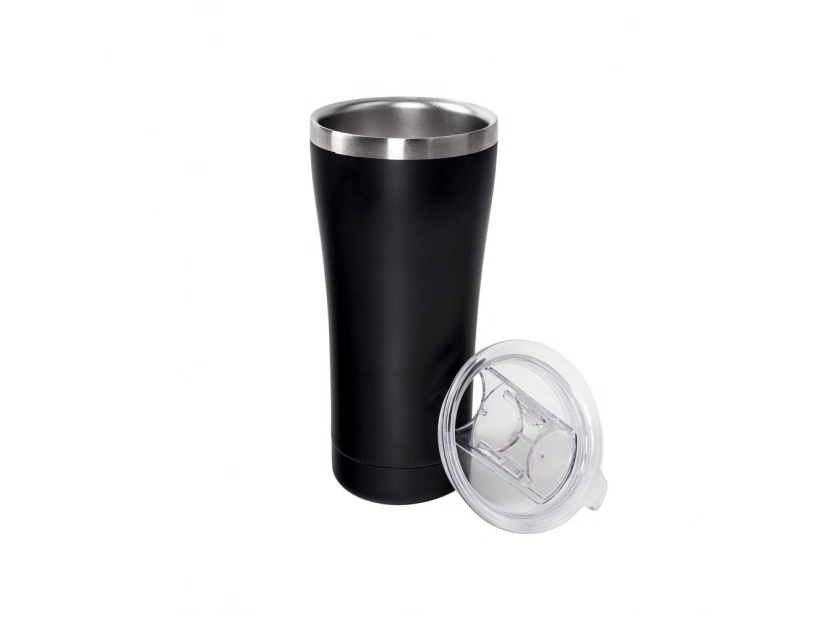 Kubek podróżny 600 ml z nadrukiem - czarny kolor