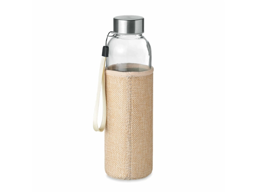 Szklana butelka w etui z juty 500ml 