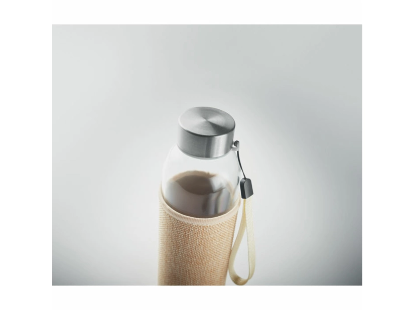 Szklana butelka w etui z juty 500ml 