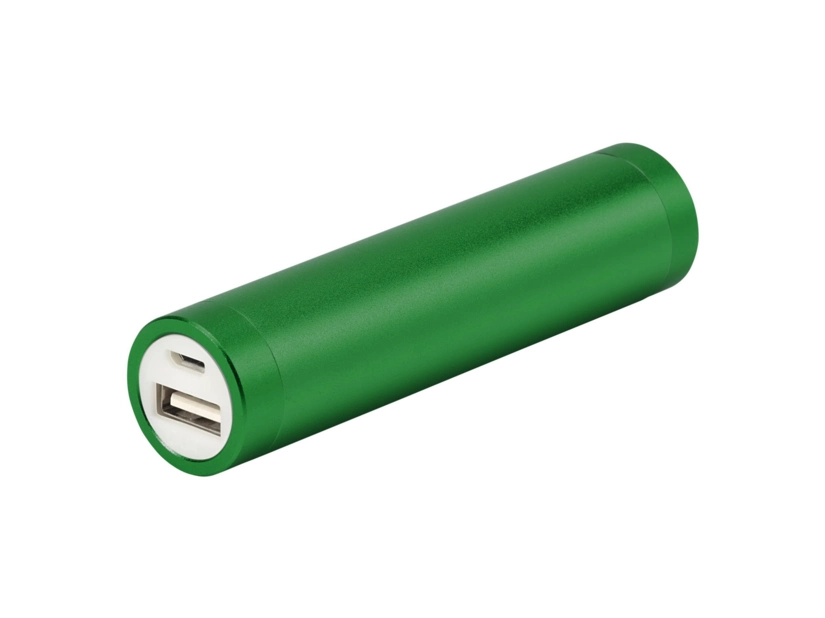 Zielony powerbank metalowy z grawerem logo, 3000 mAh