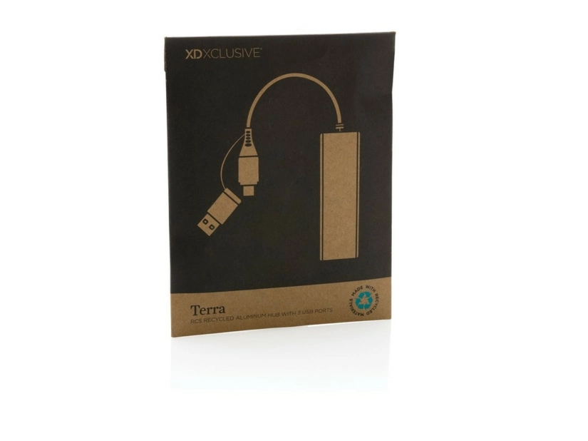 Hub USB 2.0 z USB C, aluminium z recyklingu