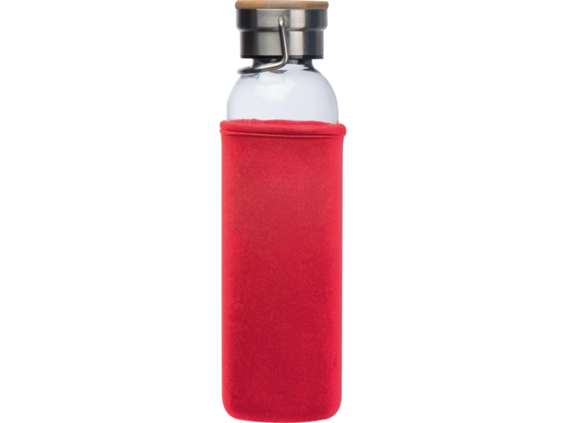 Szklana butelka z czerwonym etui 600ml