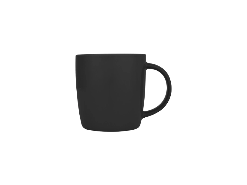 Czarny kubek ceramiczny 300 ml z nadrukiem firmowym