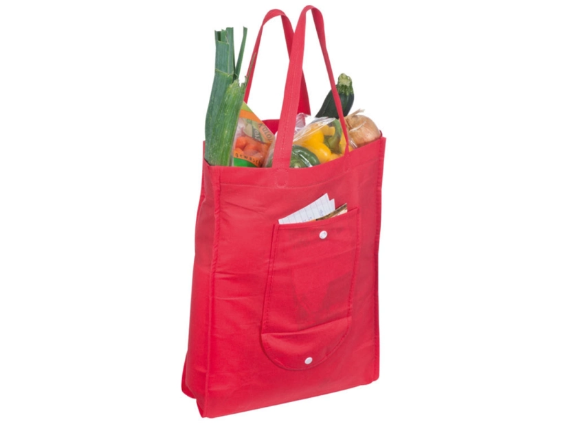 Składana torba na zakupy non-woven, czerwona