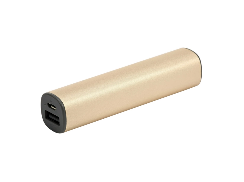 Złoty powerbank metalowy z grawerem logo dla firm