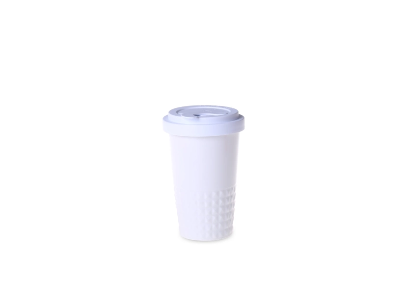Kubek ceramiczny z pokrywką silikonową 270 ml
