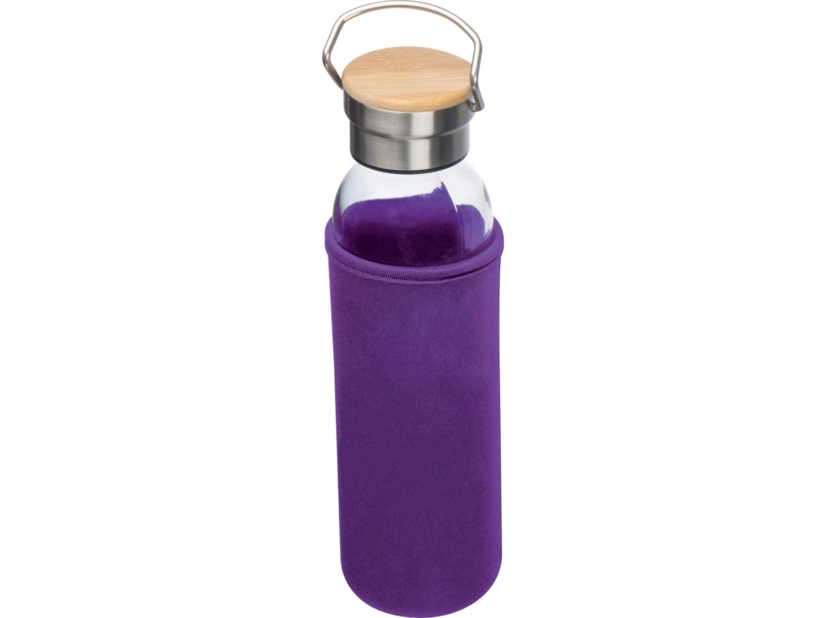 Szklana butelka w fioletowym etui 600ml