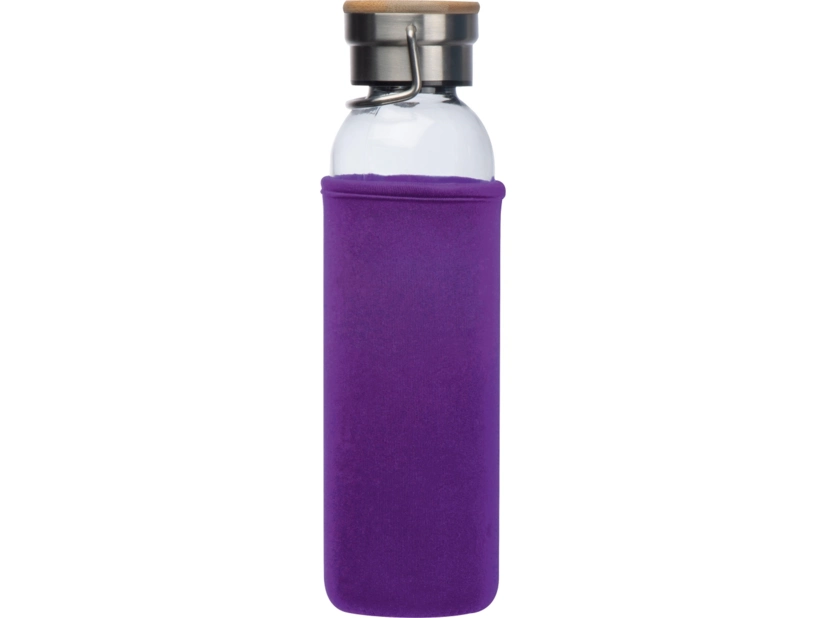 Szklana butelka w fioletowym etui 600ml