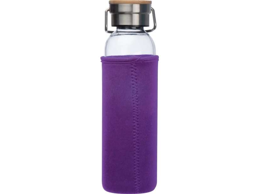 Szklana butelka w fioletowym etui 600ml