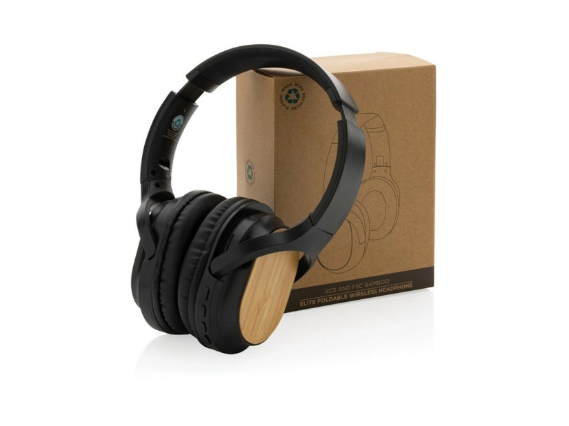 Bezprzewodowe słuchawki nauszne, bambus