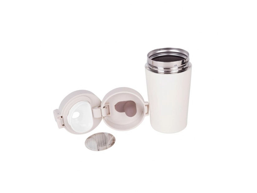 Kubek termiczny z sitkiem @zatrzymującym fusy, 250 ml, biały