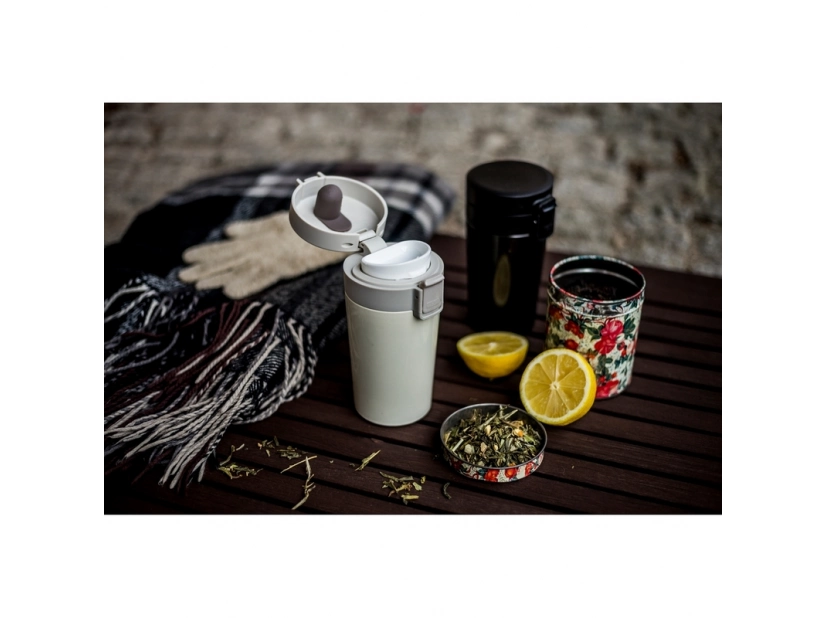 Kubek termiczny z sitkiem @zatrzymującym fusy, 250 ml, biały