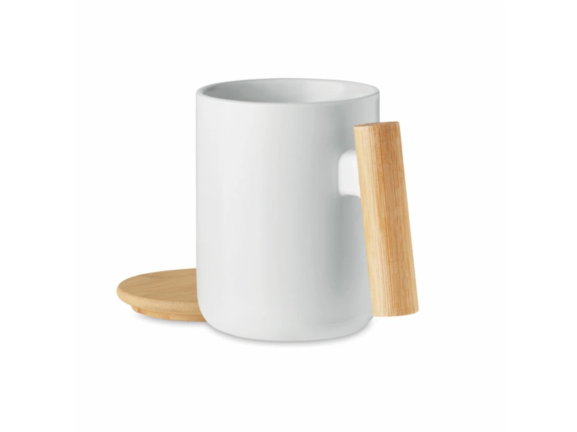 Kubek porcelanowy z pokrywką 380 ml