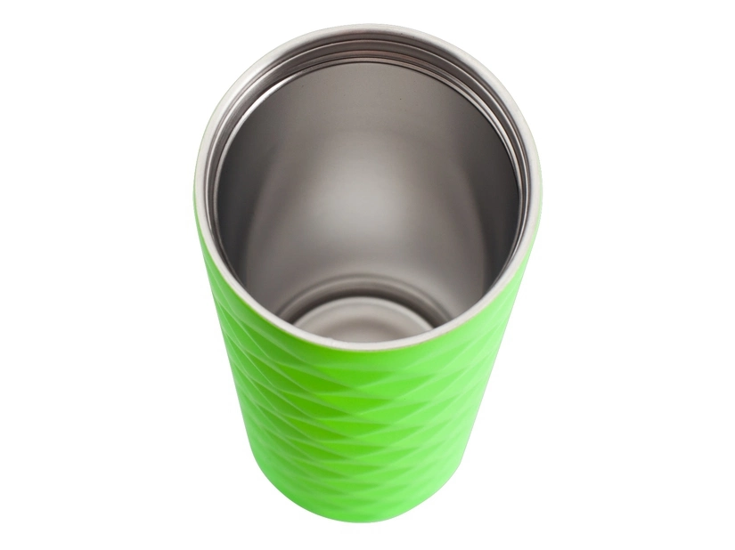 Kubek termiczny zielony 450 ml z logo – stal nierdzewna