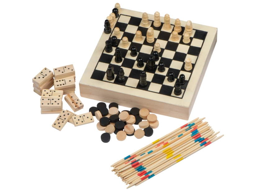 Zestaw Gier: Szachy, warcaby, mikado, domino
